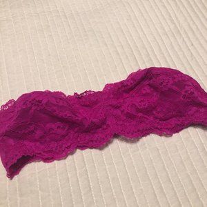 Hot Pink Lace Overlay Bandeau
